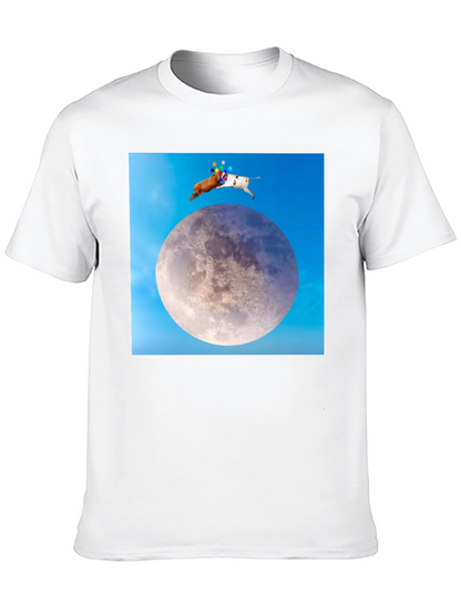 Novelty Moon Dogs Graphic T-Shirt
