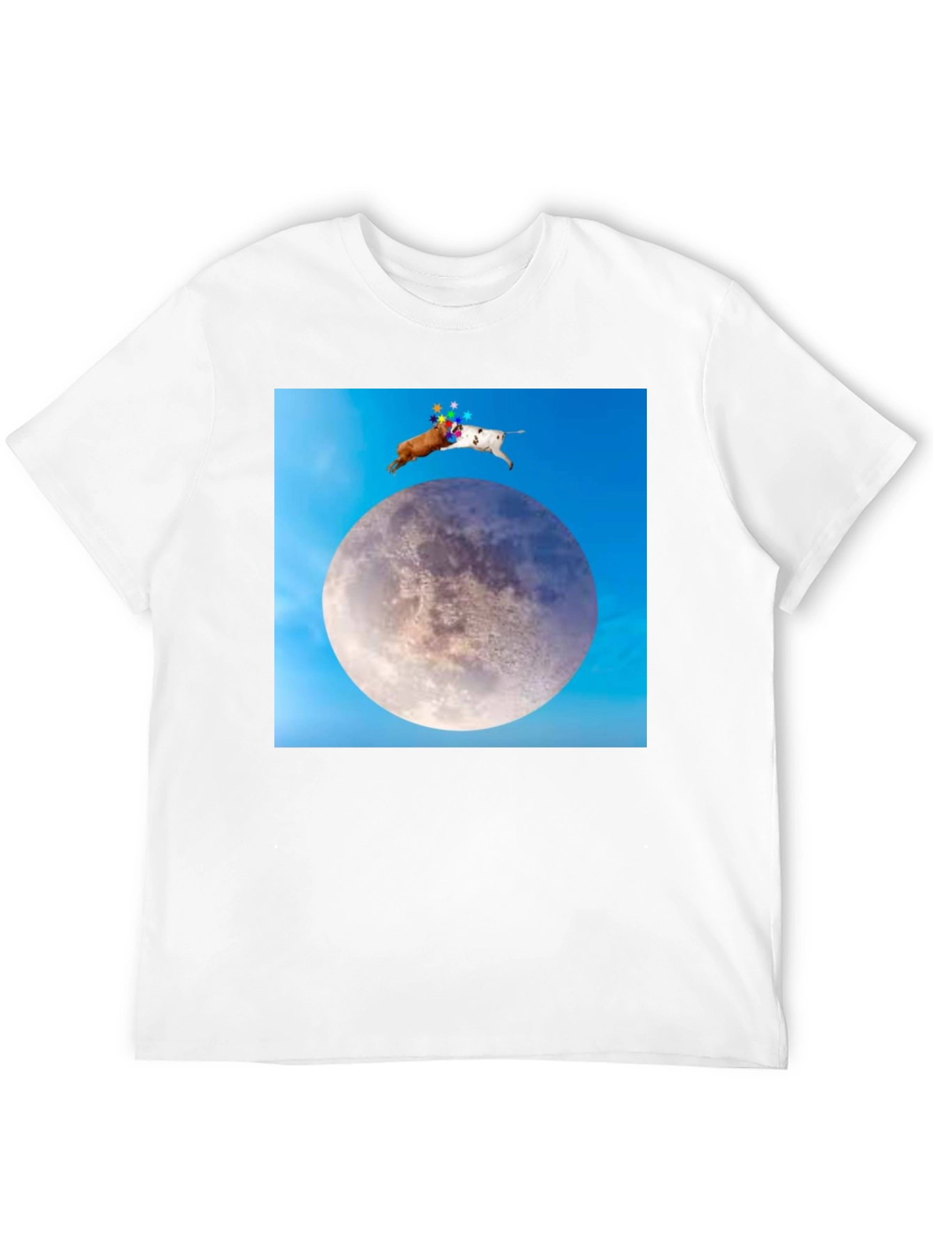 Novelty Moon Dogs Graphic T-Shirt