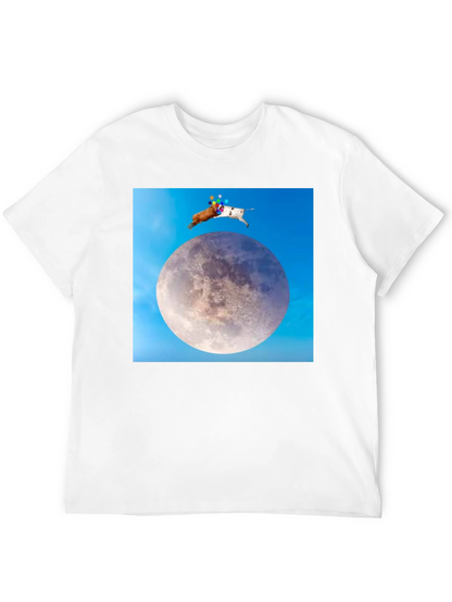 Novelty Moon Dogs Graphic T-Shirt