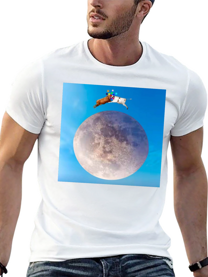 Novelty Moon Dogs Graphic T-Shirt