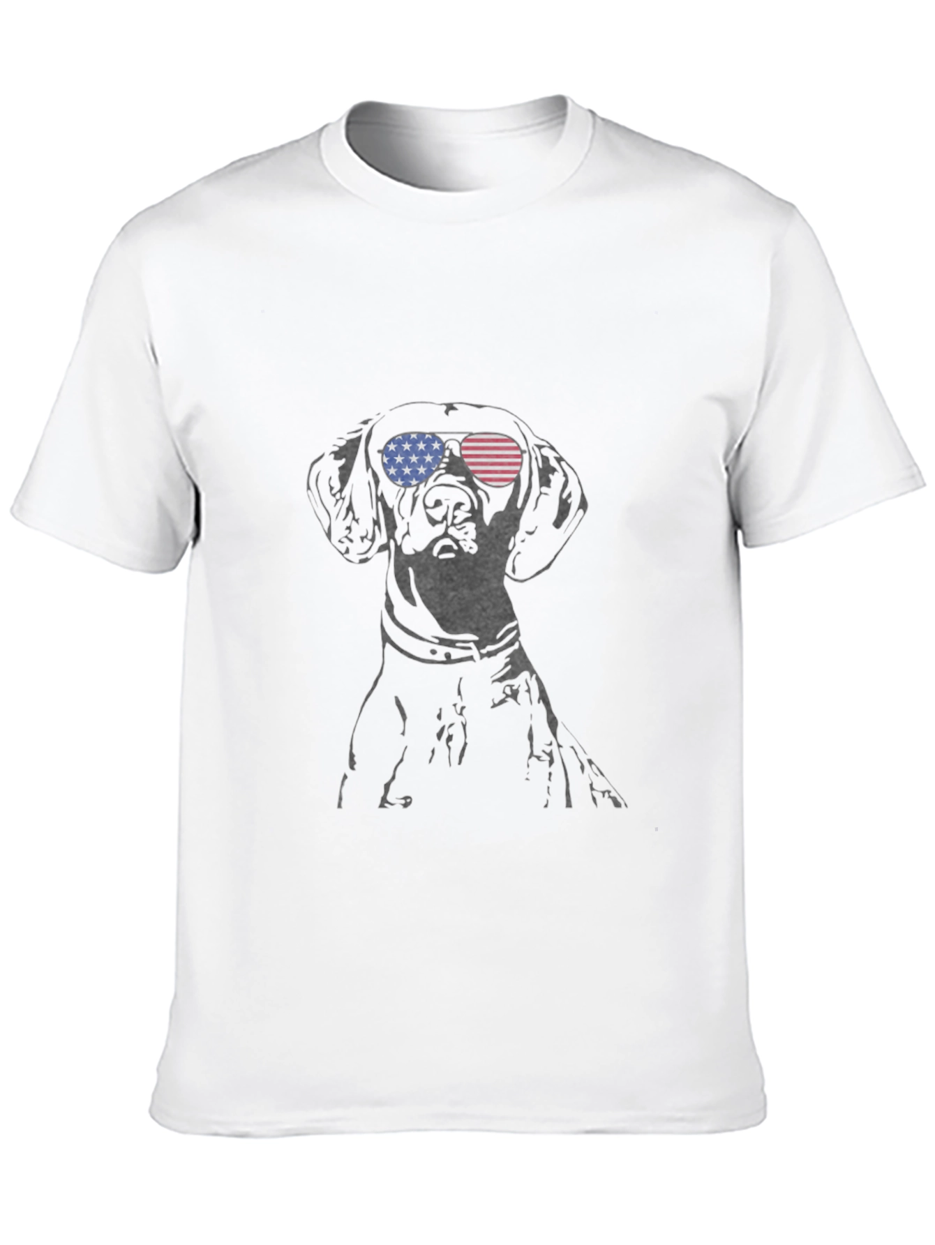 Dog with USA Flag Sunglasses Mens Tee