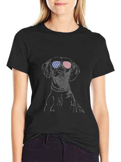Dog with USA Flag Sunglasses Mens Tee