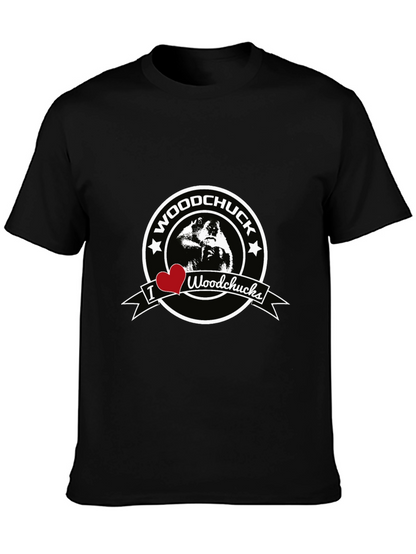 I Heart Woodchucks Mens Black T-Shirt