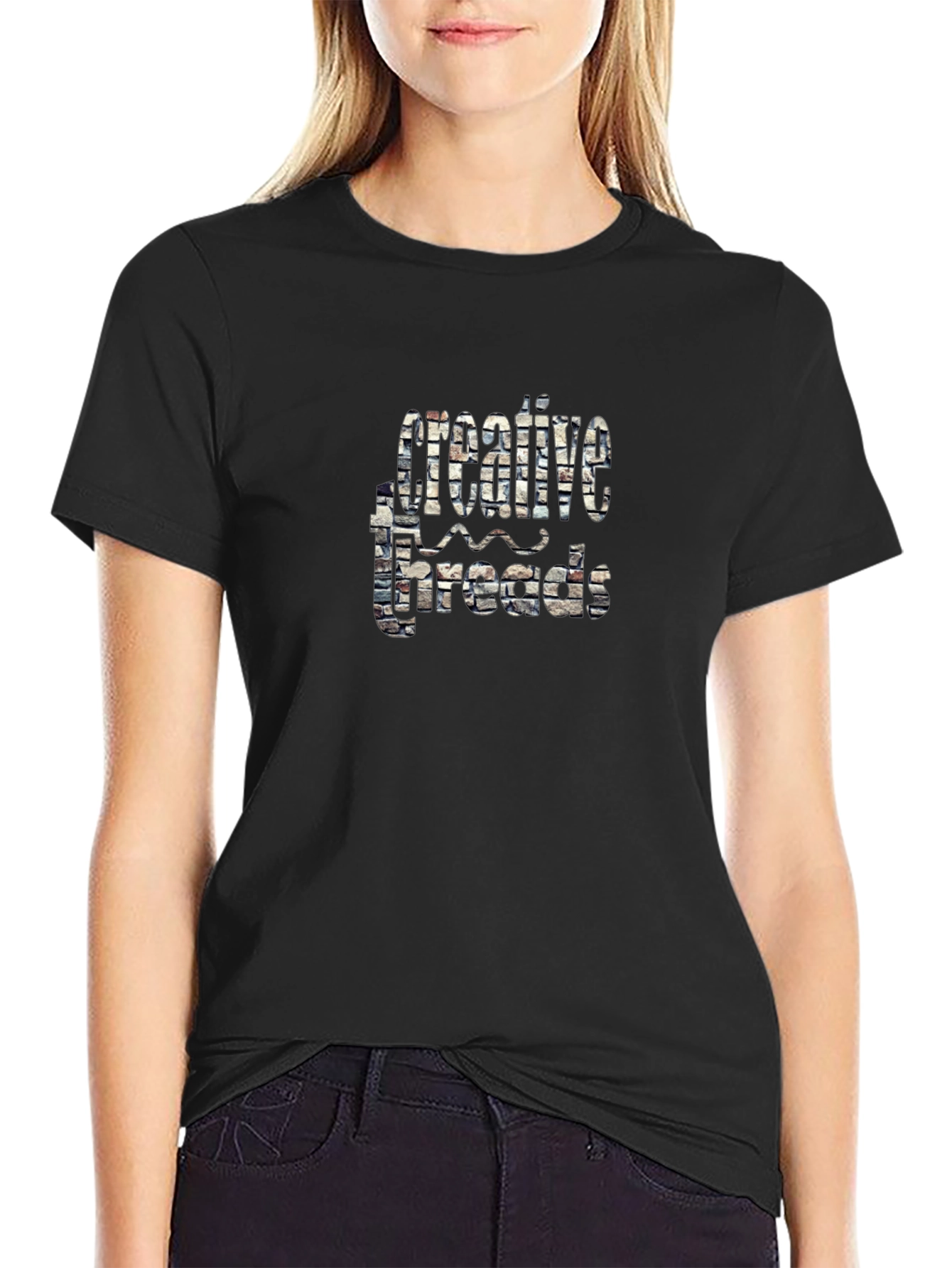Creative Threads Graphic Black T-Shirt