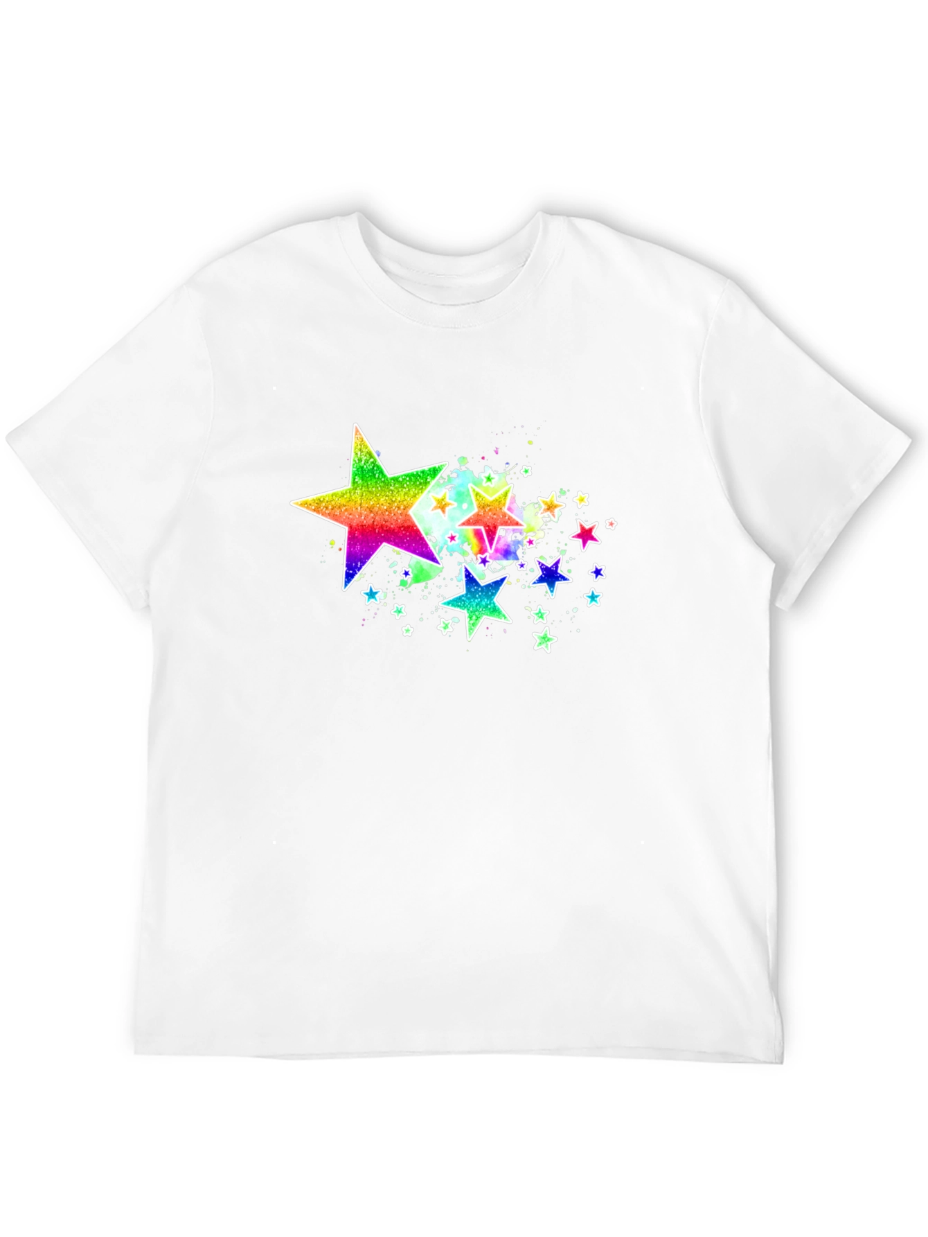 Rainbow Star Graphic Black T-Shirt