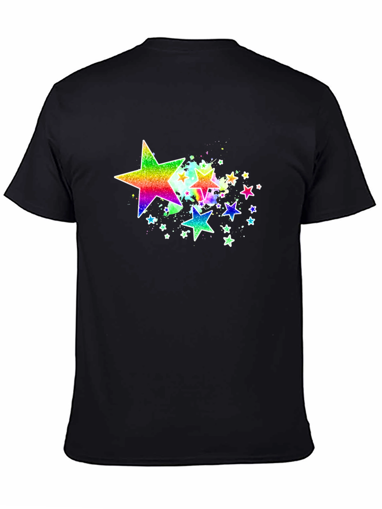 Rainbow Star Graphic Black T-Shirt