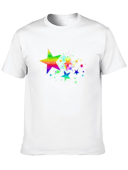 Rainbow Star Graphic Black T-Shirt