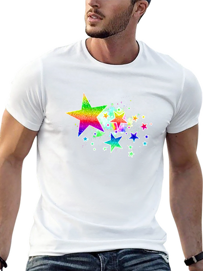 Rainbow Star Graphic Black T-Shirt
