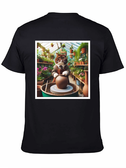 Pottery Cat T-Shirt: Greenhouse Artist Design