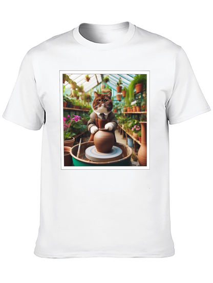 Pottery Cat T-Shirt: Greenhouse Artist Design