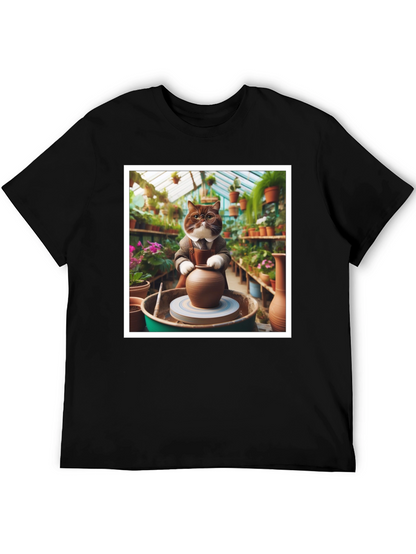 Pottery Cat T-Shirt: Greenhouse Artist Design
