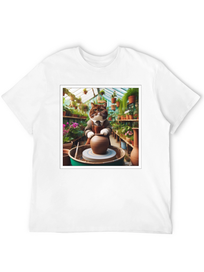Pottery Cat T-Shirt: Greenhouse Artist Design