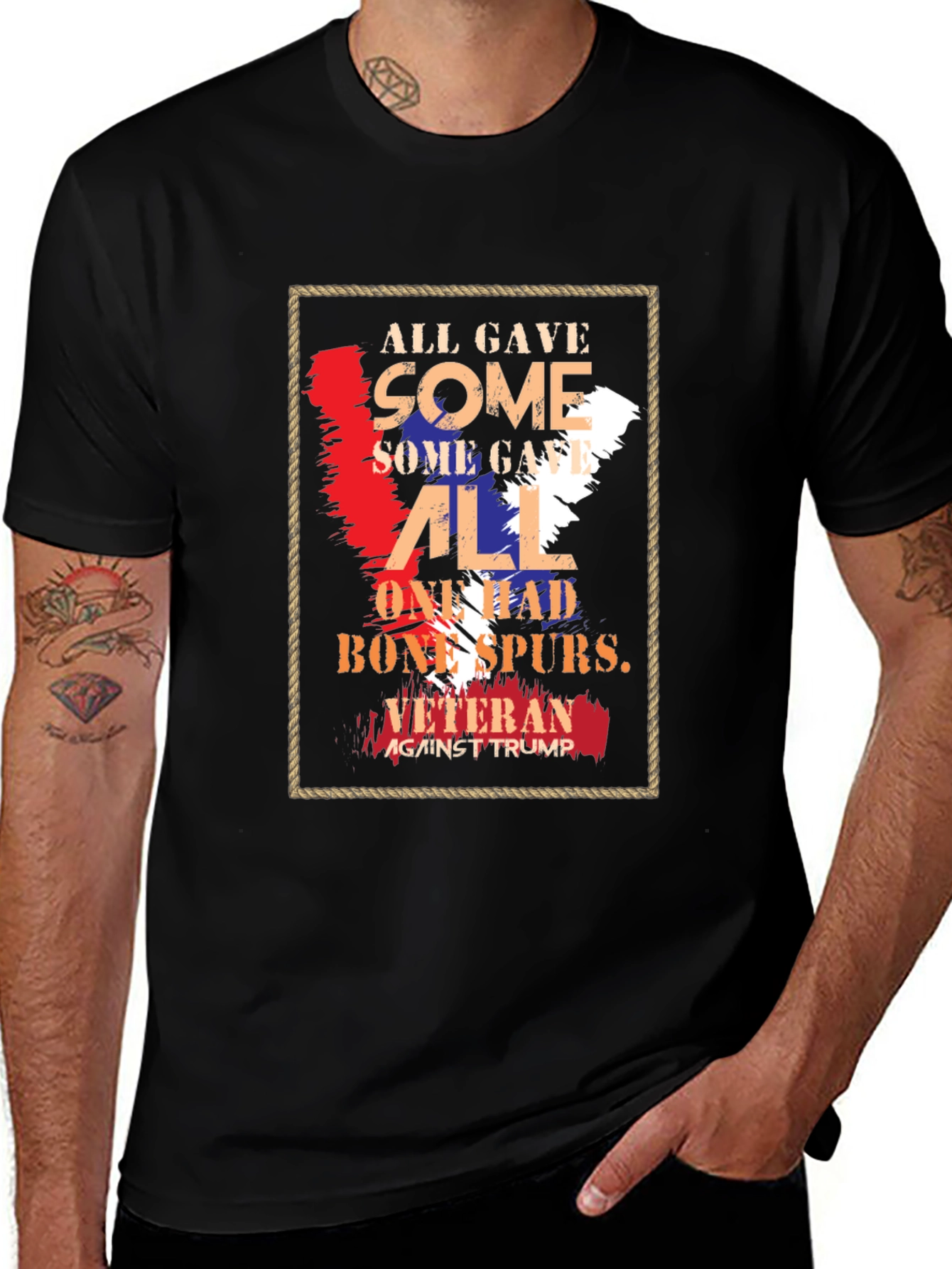 Veteran Against Trump Graphic T-Shirt
