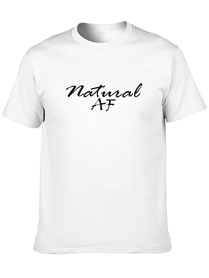 Natural AF Graphic Tee - Black Crew Neck T-Shirt