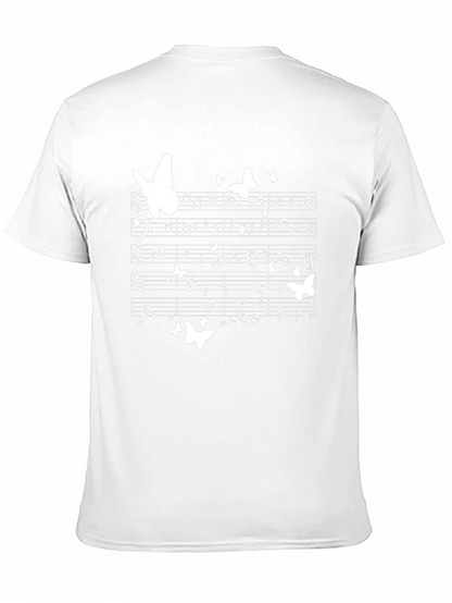 Musical Butterfly T-Shirt - Black Cotton Tee