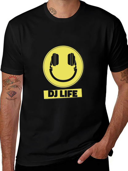 DJ Life Black T-Shirt with Yellow Graphic