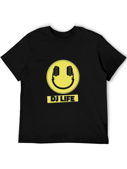 DJ Life Black T-Shirt with Yellow Graphic