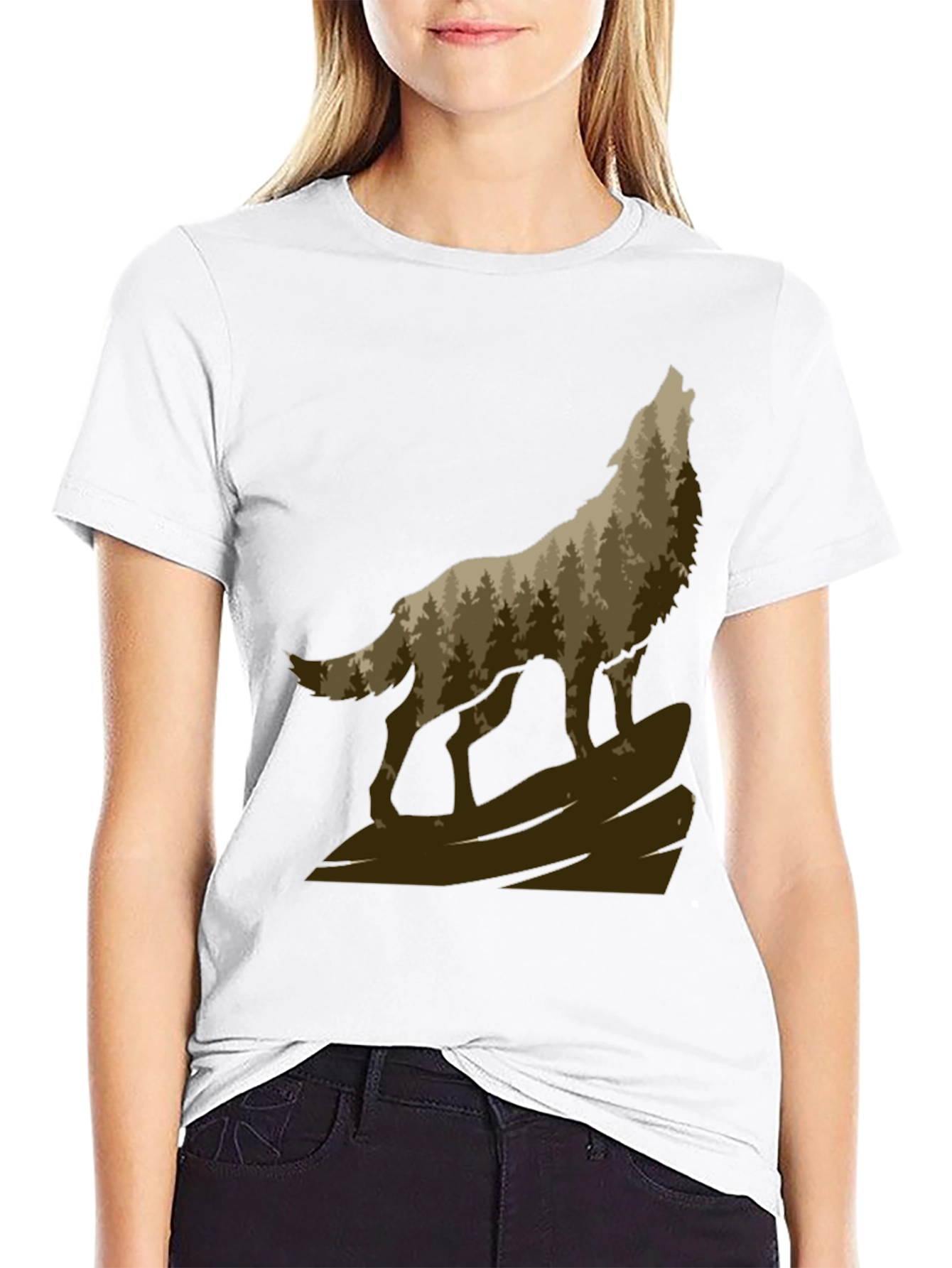Wolf Howling in the Woods T-Shirt