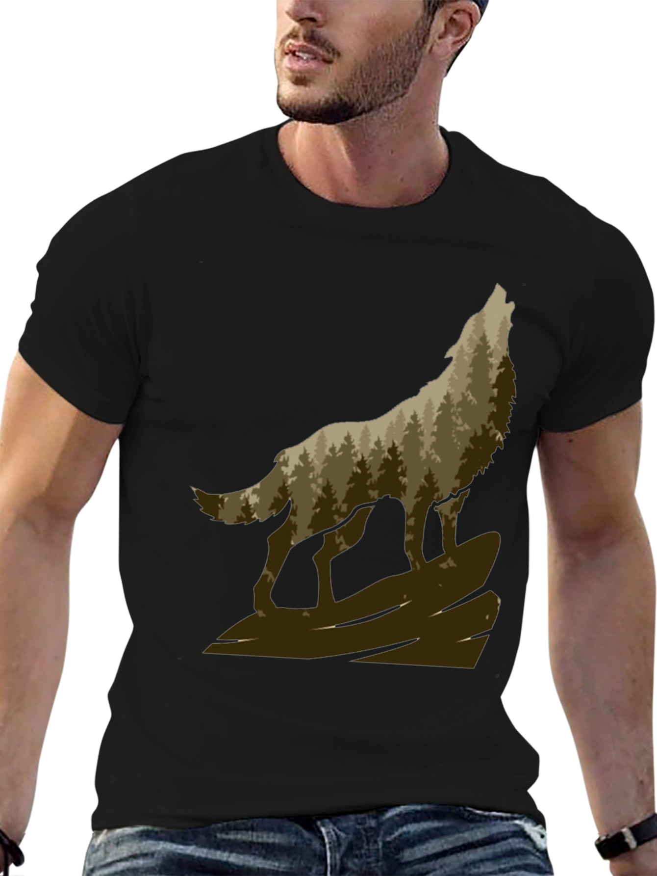 Wolf Howling in the Woods T-Shirt