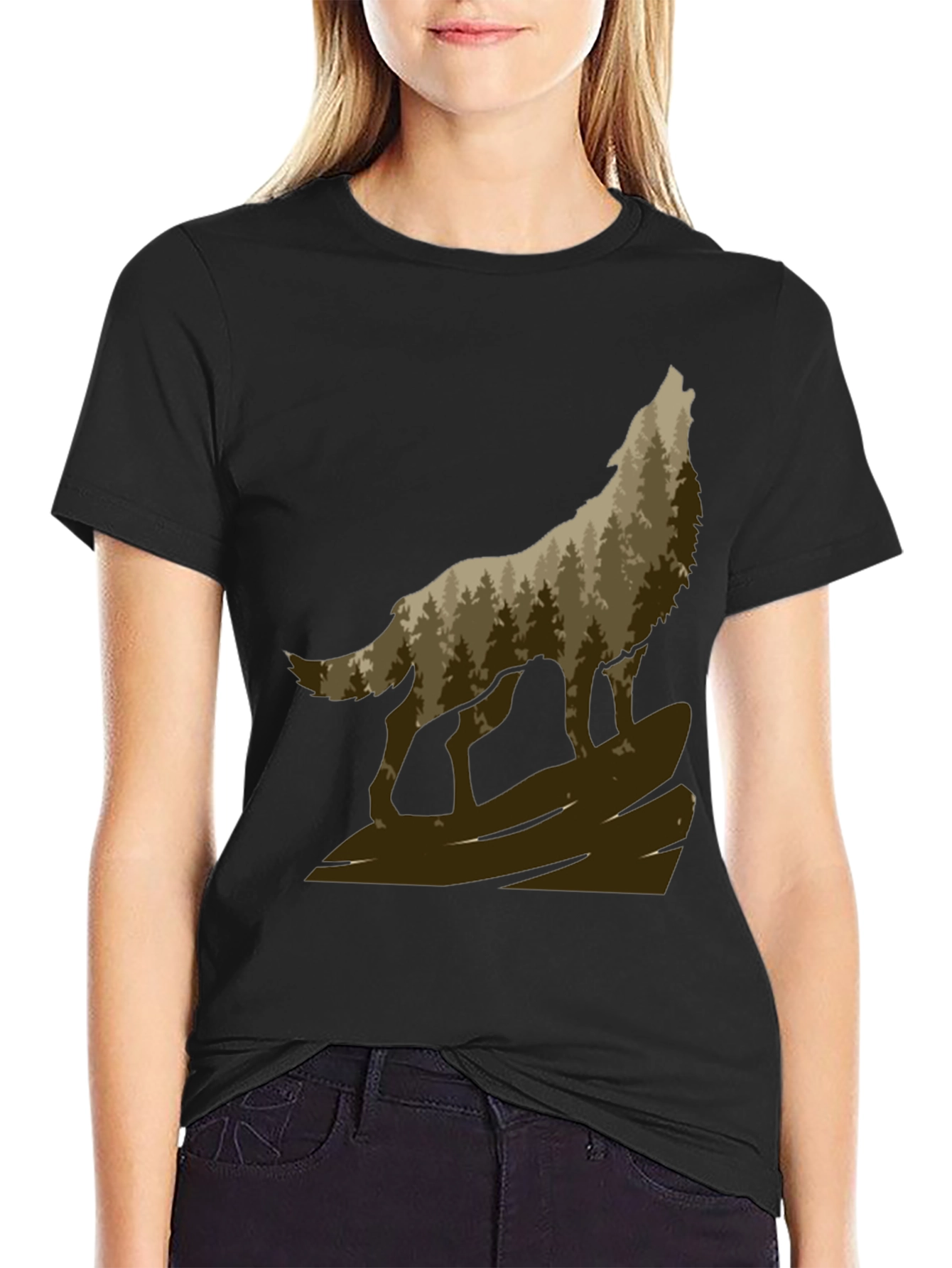 Wolf Howling in the Woods T-Shirt