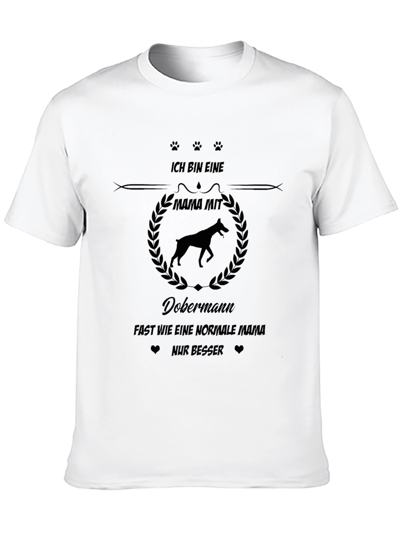 Doberman Mama Black T-Shirt