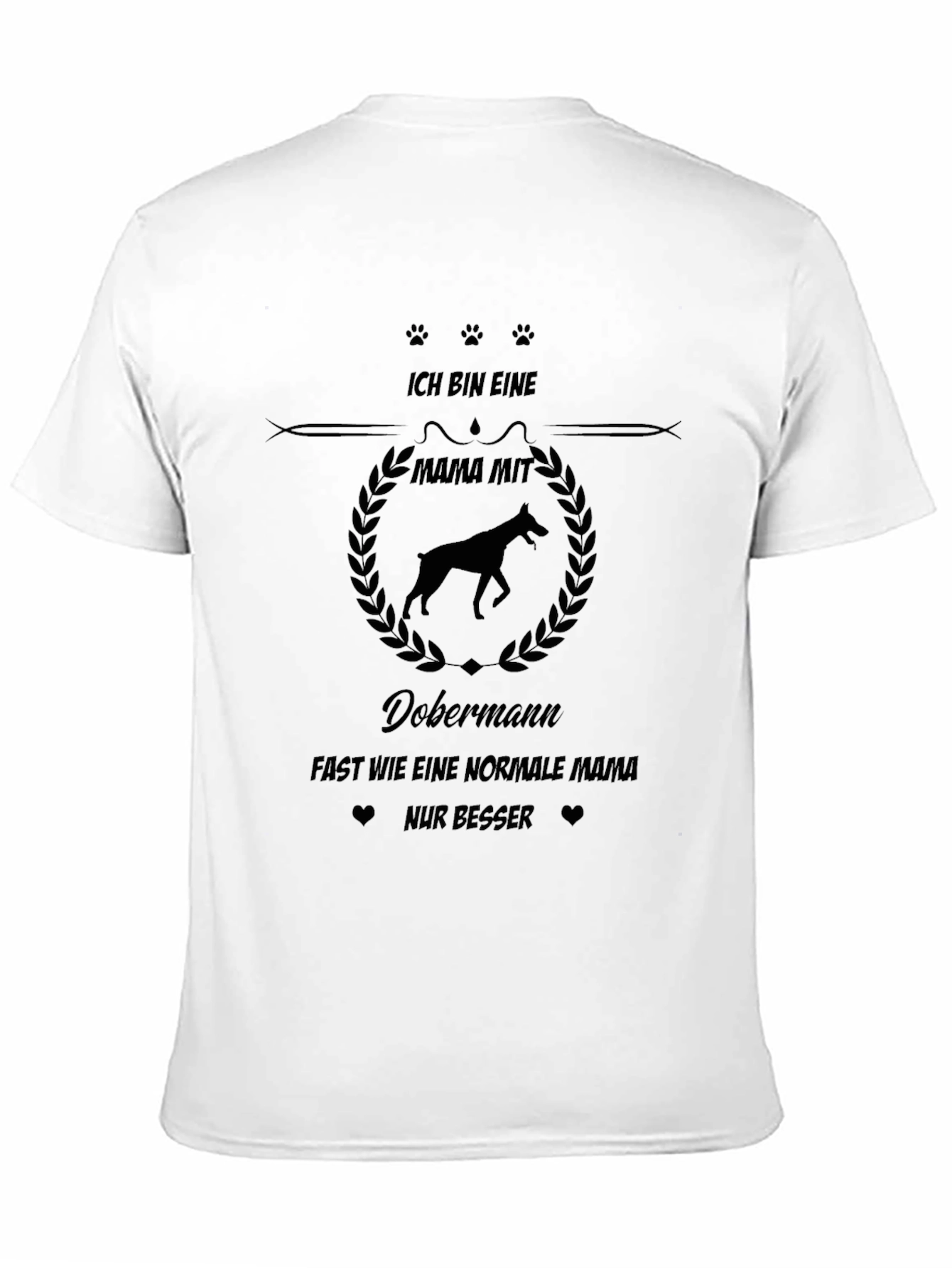 Doberman Mama Black T-Shirt