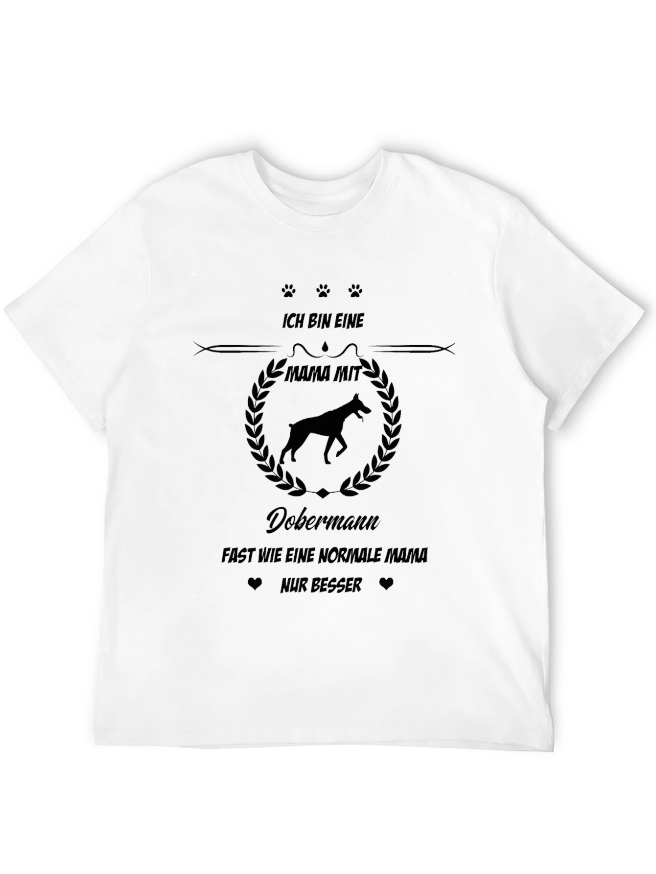 Doberman Mama Black T-Shirt