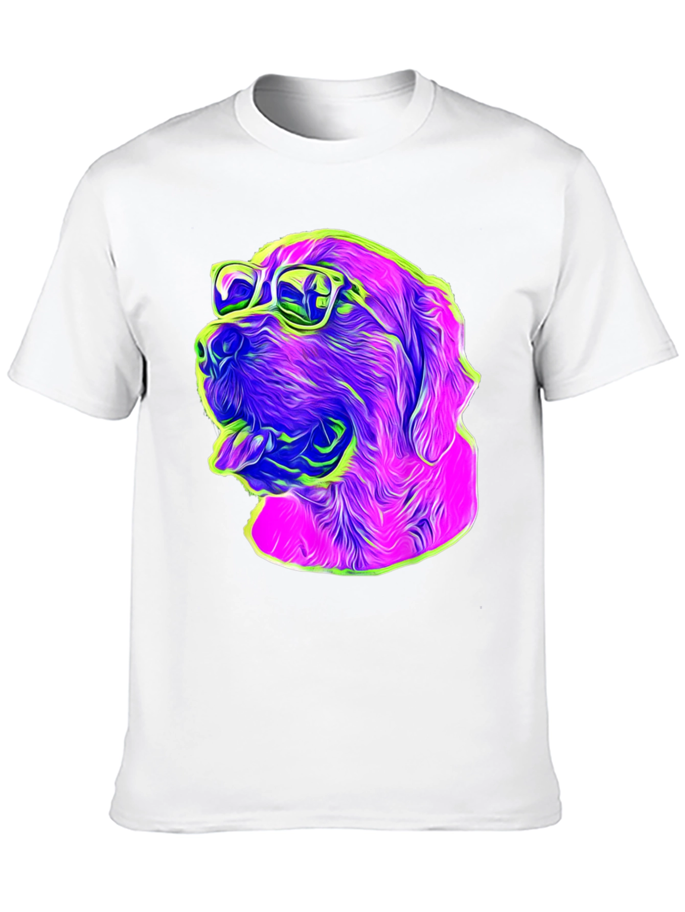 Cool Dog Graphic T-Shirt - Fun Neon Design