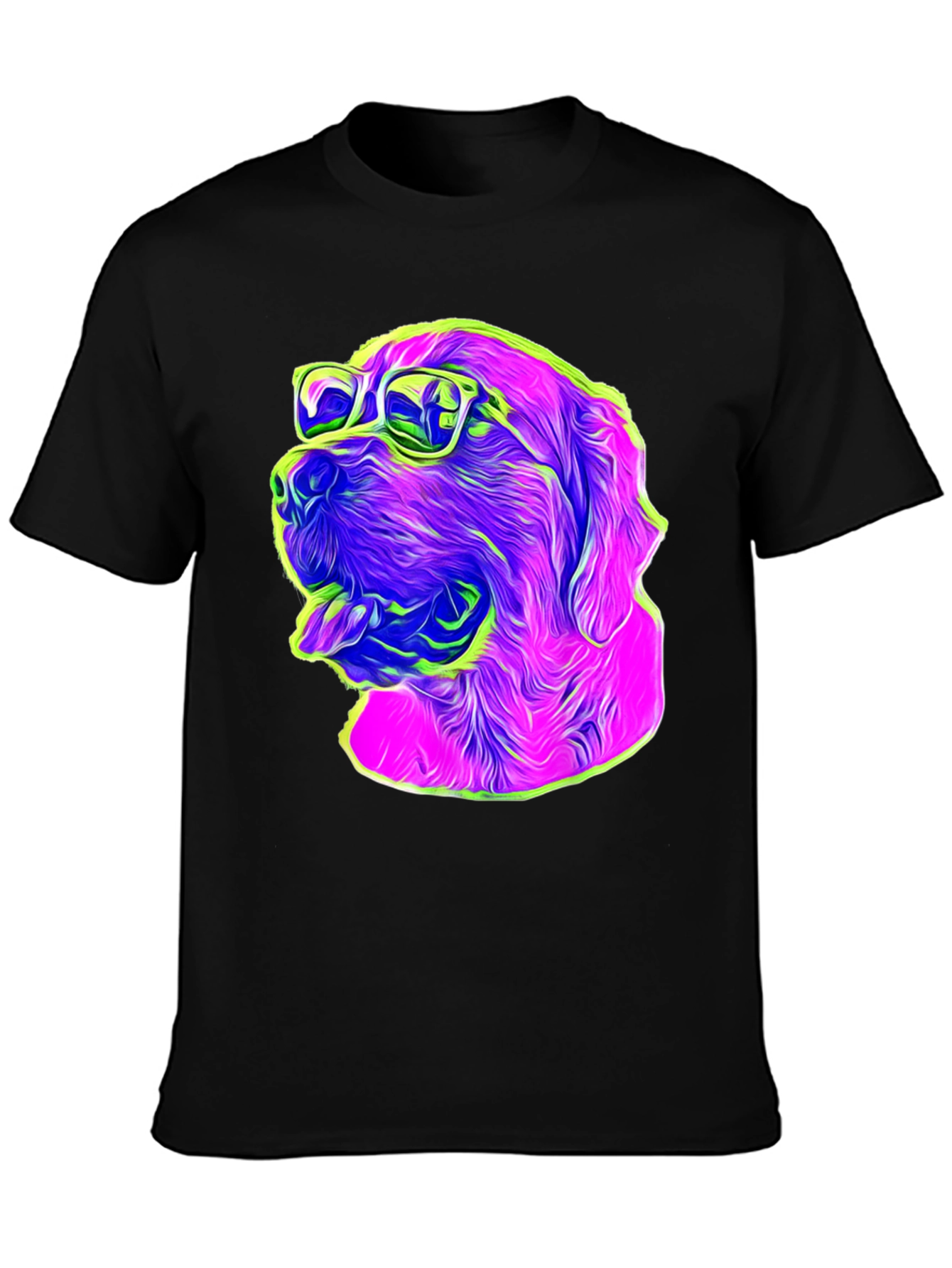 Cool Dog Graphic T-Shirt - Fun Neon Design