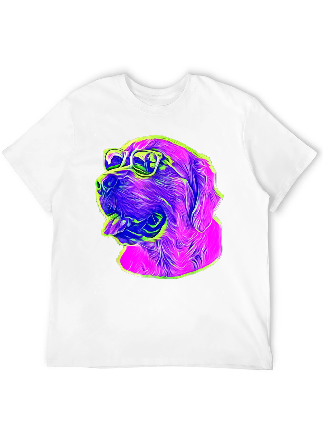 Cool Dog Graphic T-Shirt - Fun Neon Design
