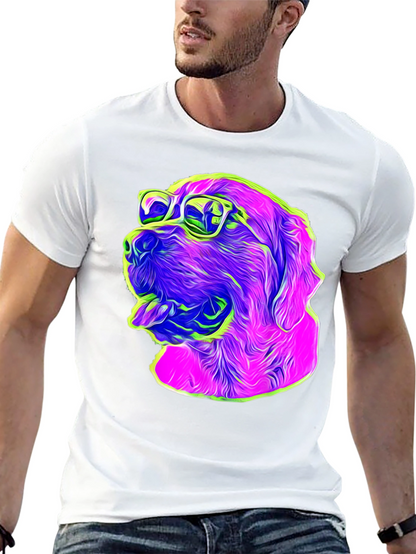 Cool Dog Graphic T-Shirt - Fun Neon Design