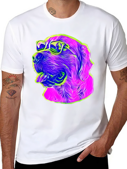Cool Dog Graphic T-Shirt - Fun Neon Design