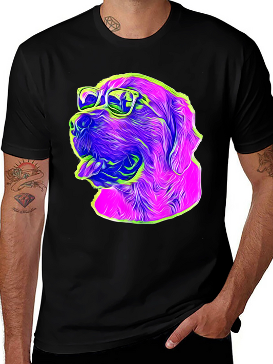 Cool Dog Graphic T-Shirt - Fun Neon Design