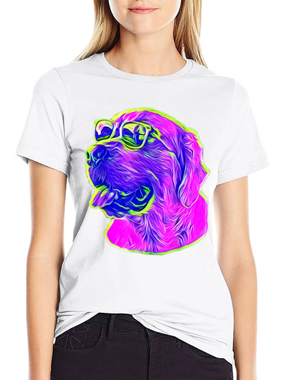 Cool Dog Graphic T-Shirt - Fun Neon Design