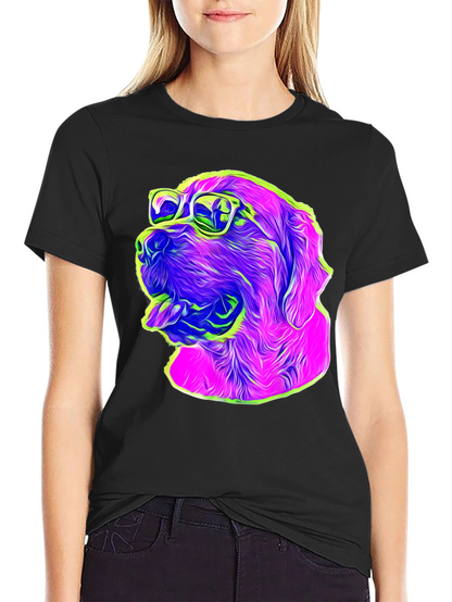 Cool Dog Graphic T-Shirt - Fun Neon Design