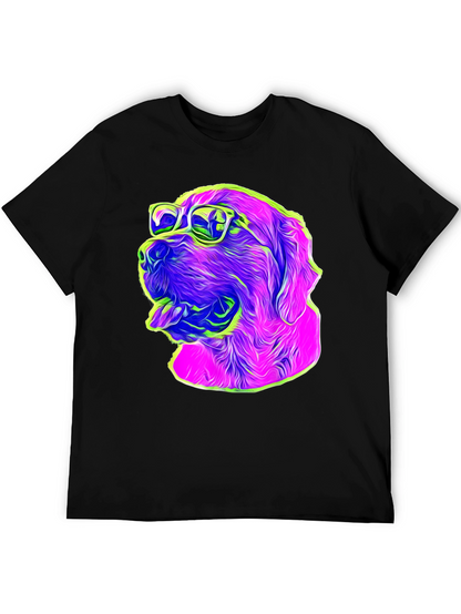 Cool Dog Graphic T-Shirt - Fun Neon Design