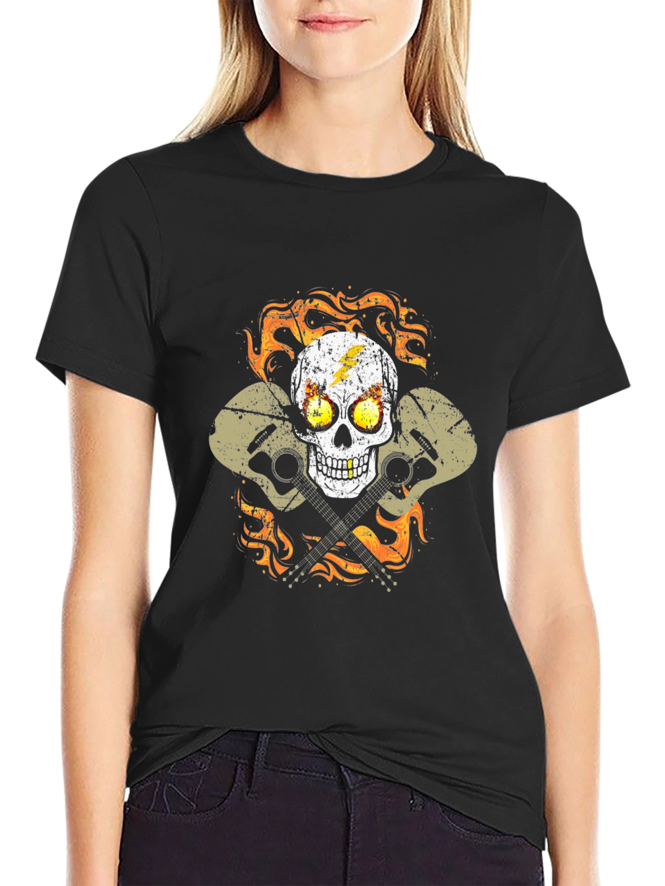Skull & Guitars Graphic T-Shirt