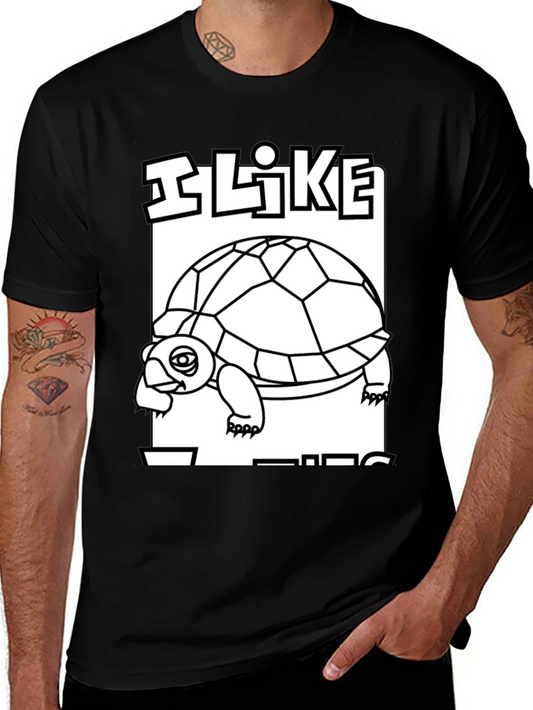 I Like Turtles Graphic Tee - Black