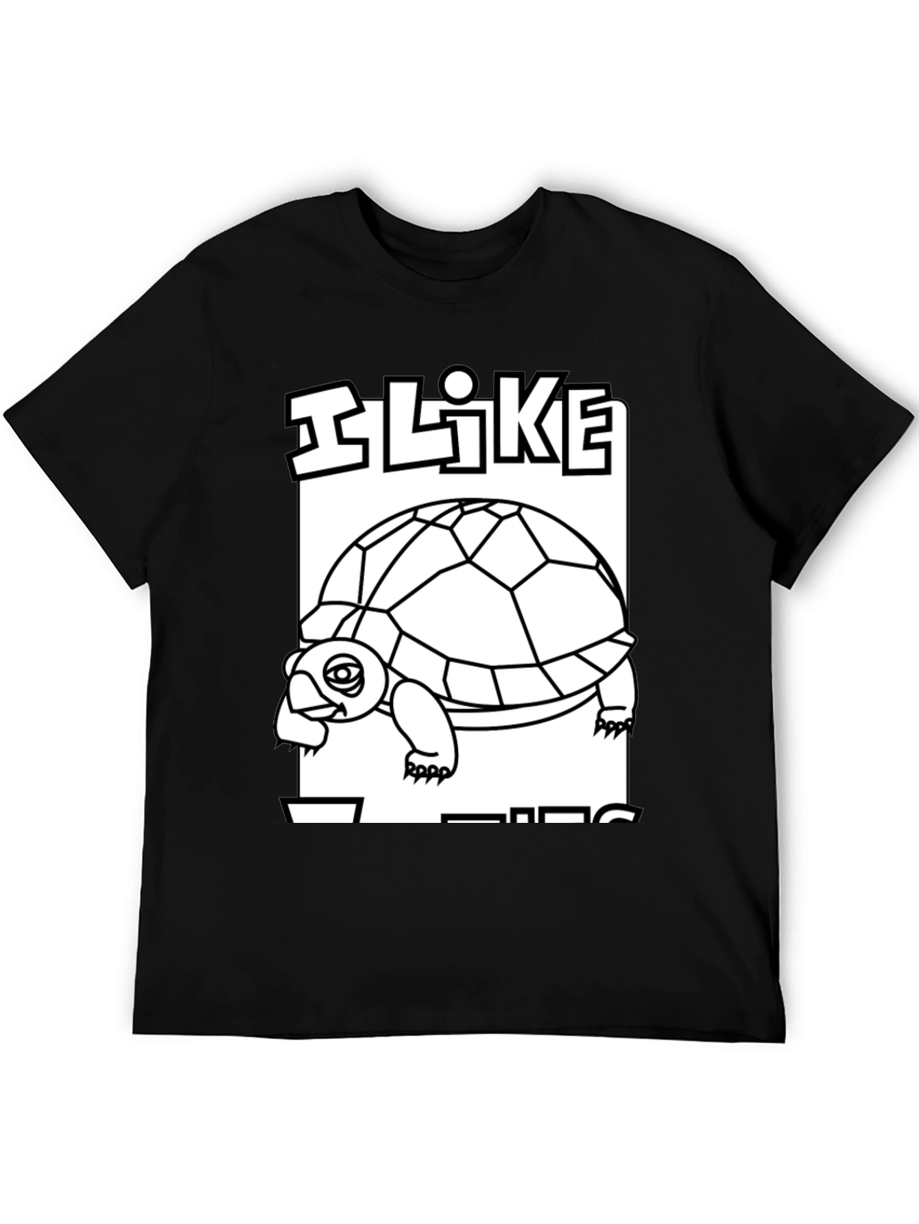 I Like Turtles Graphic Tee - Black