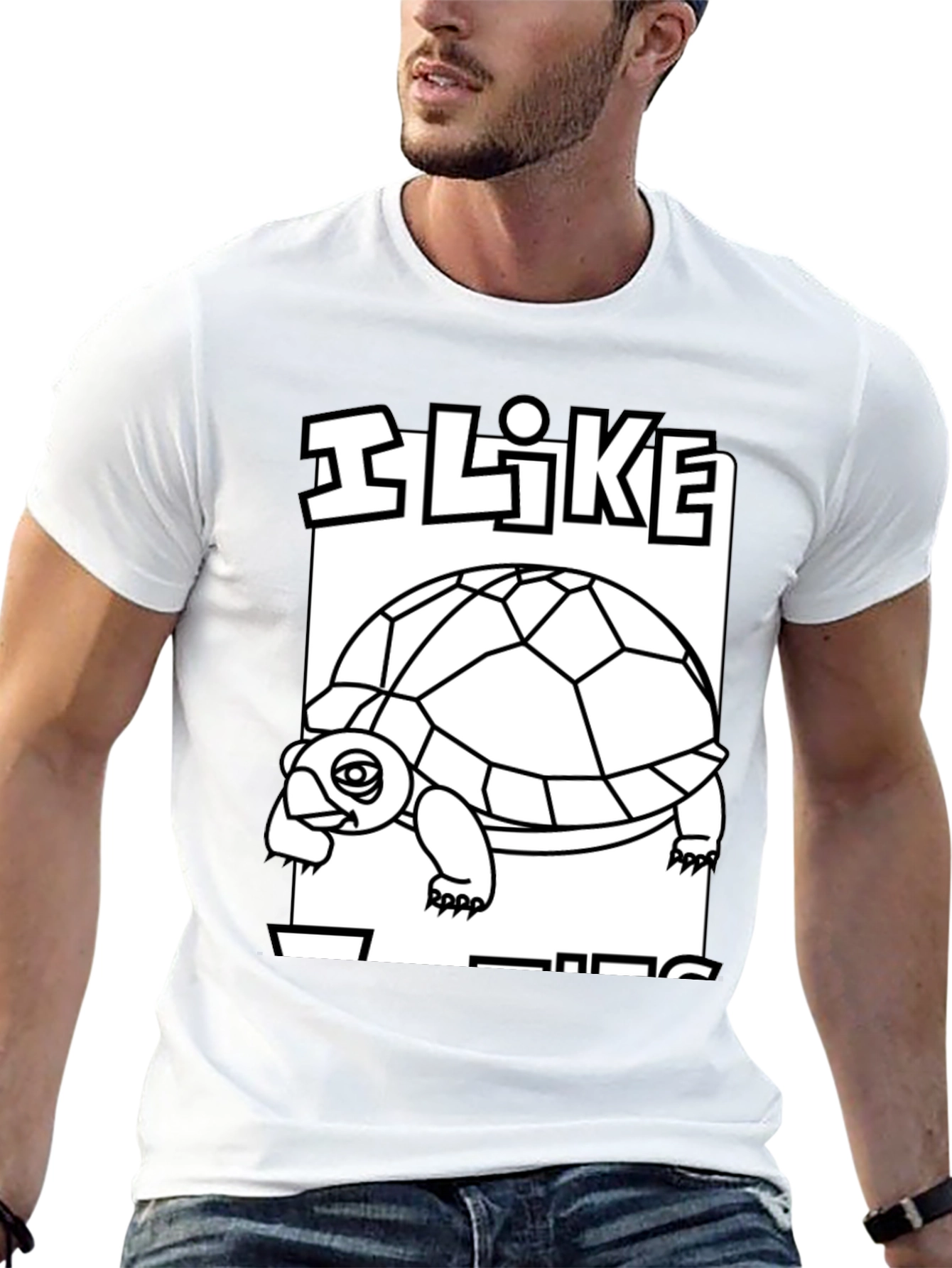 I Like Turtles Graphic Tee - Black