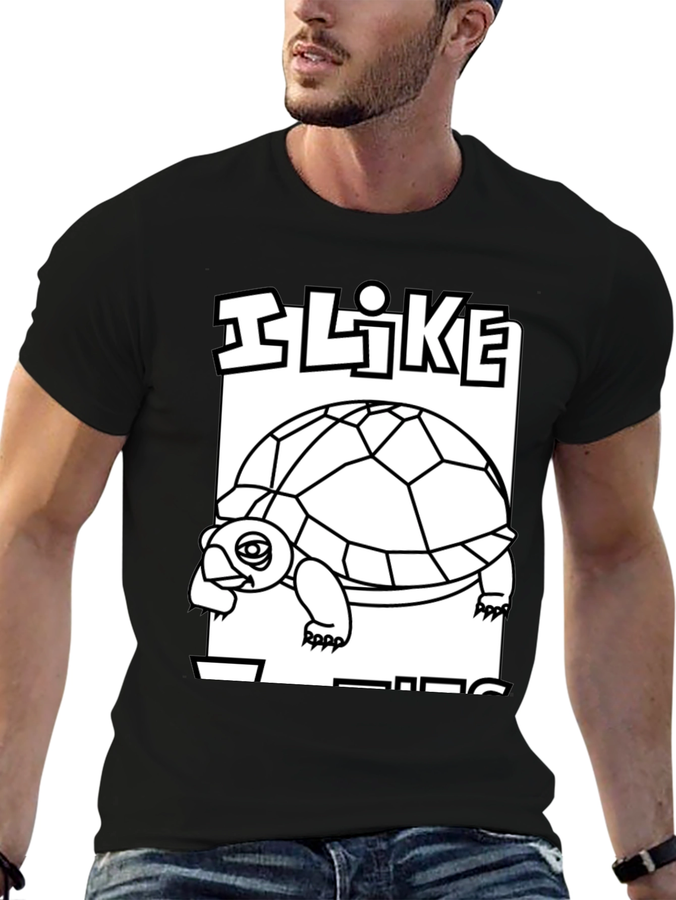I Like Turtles Graphic Tee - Black