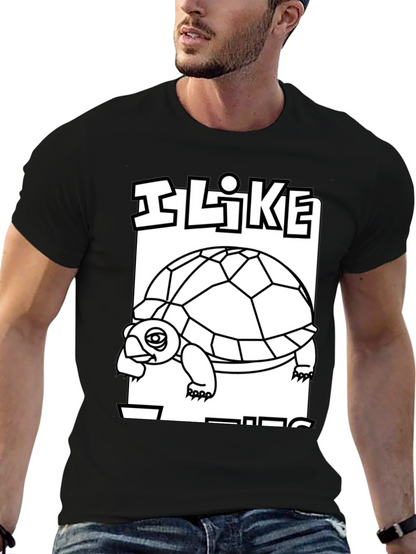 I Like Turtles Graphic Tee - Black
