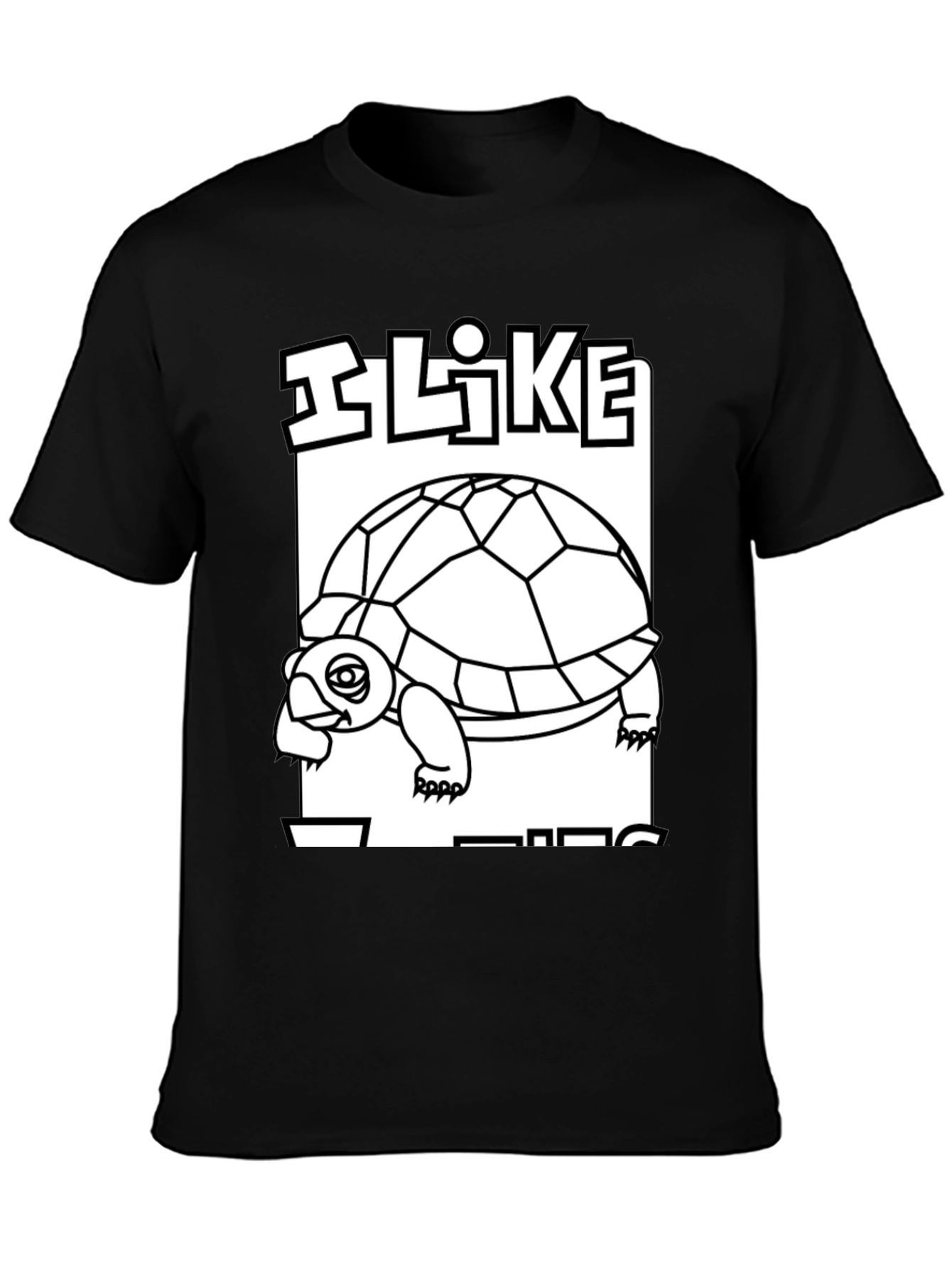 I Like Turtles Graphic Tee - Black
