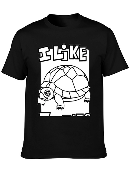 I Like Turtles Graphic Tee - Black