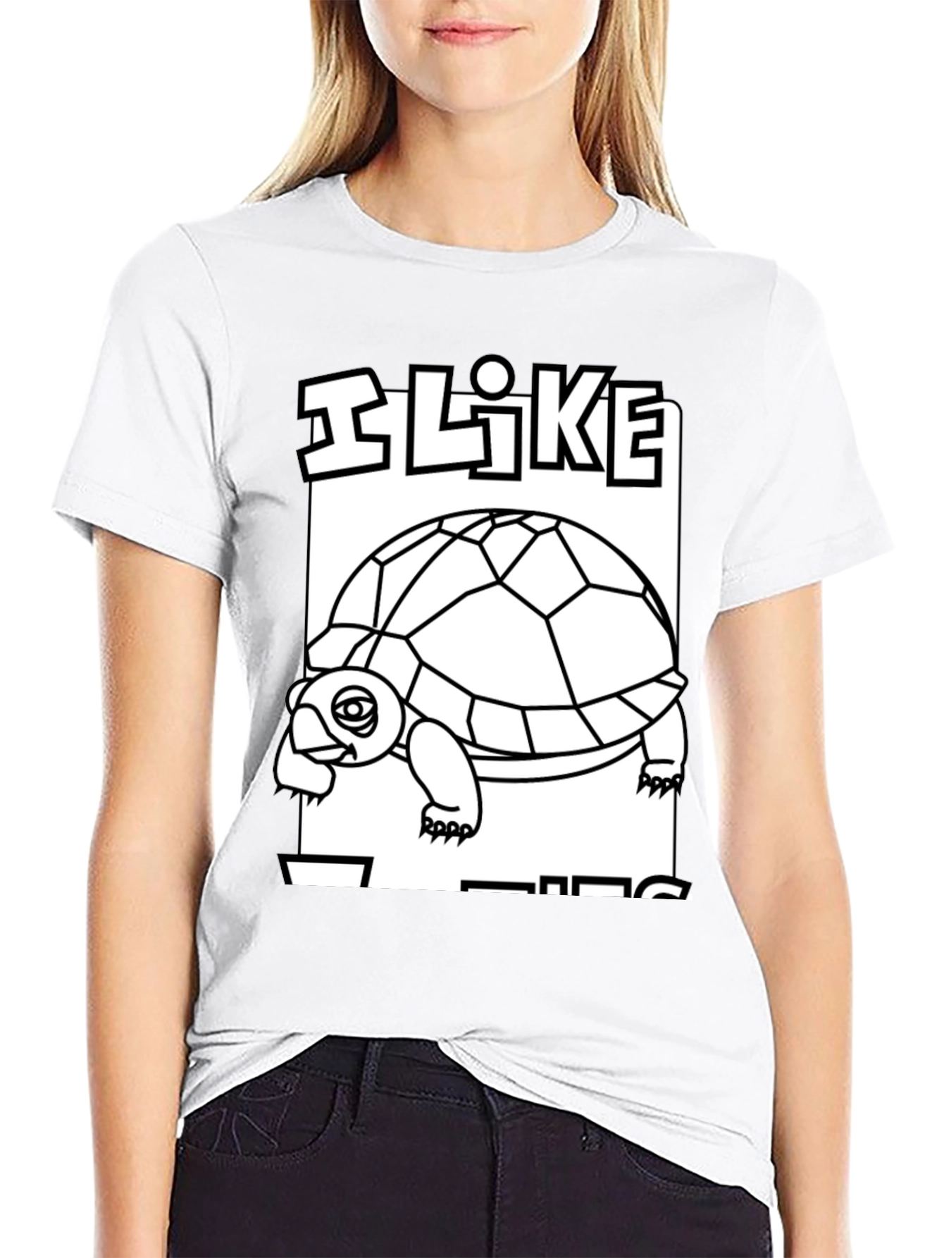 I Like Turtles Graphic Tee - Black