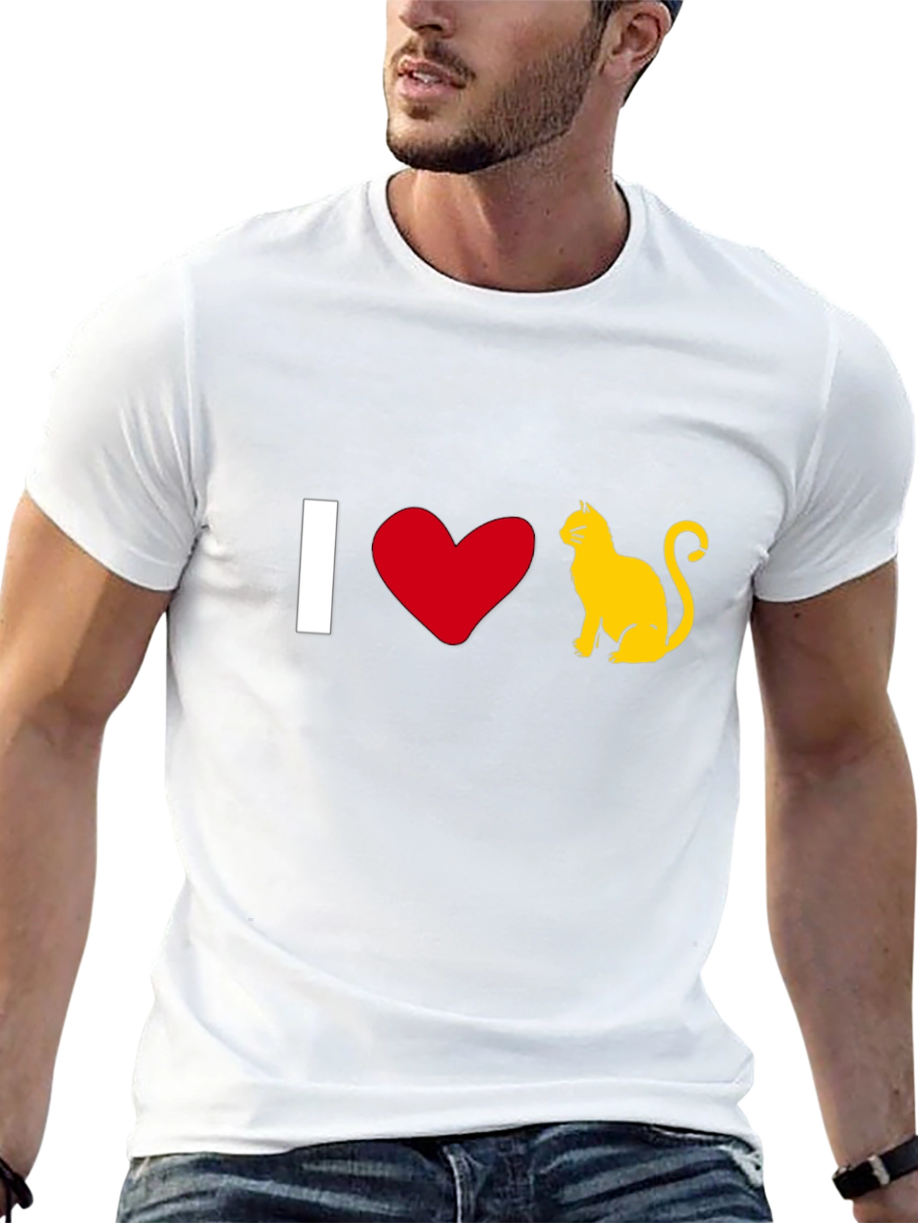 I Love Cats T-Shirt - Black Cotton Tee