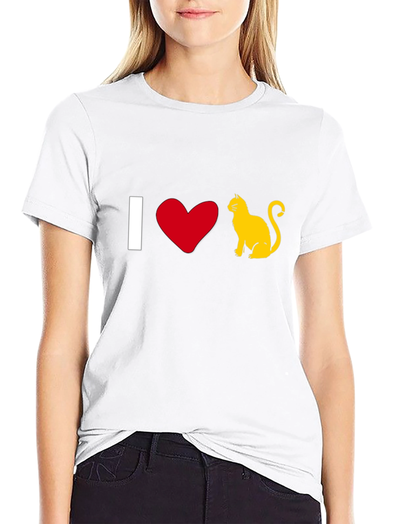I Love Cats T-Shirt - Black Cotton Tee