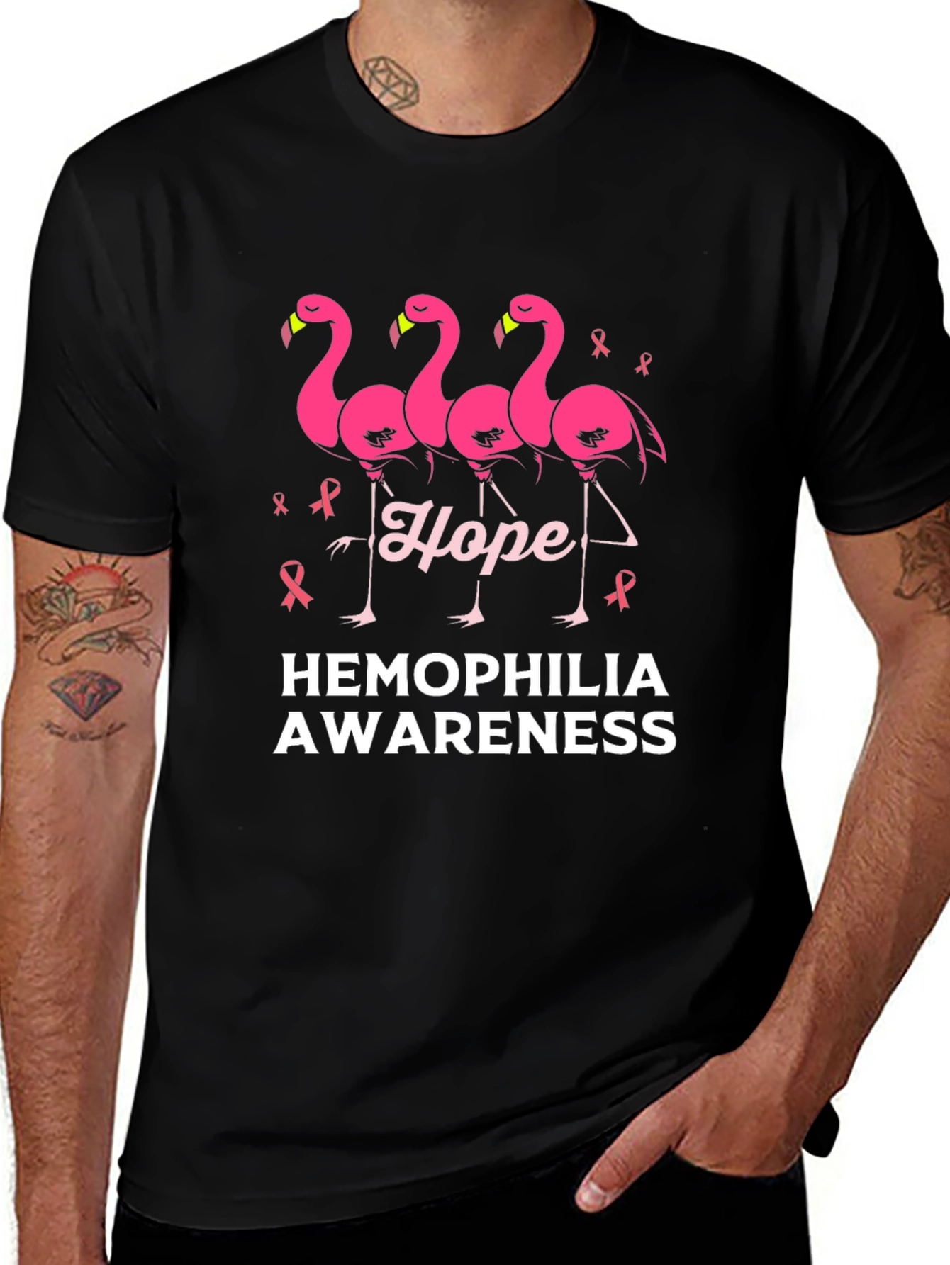 Hemophilia Awareness Flamingo Hope T-Shirt
