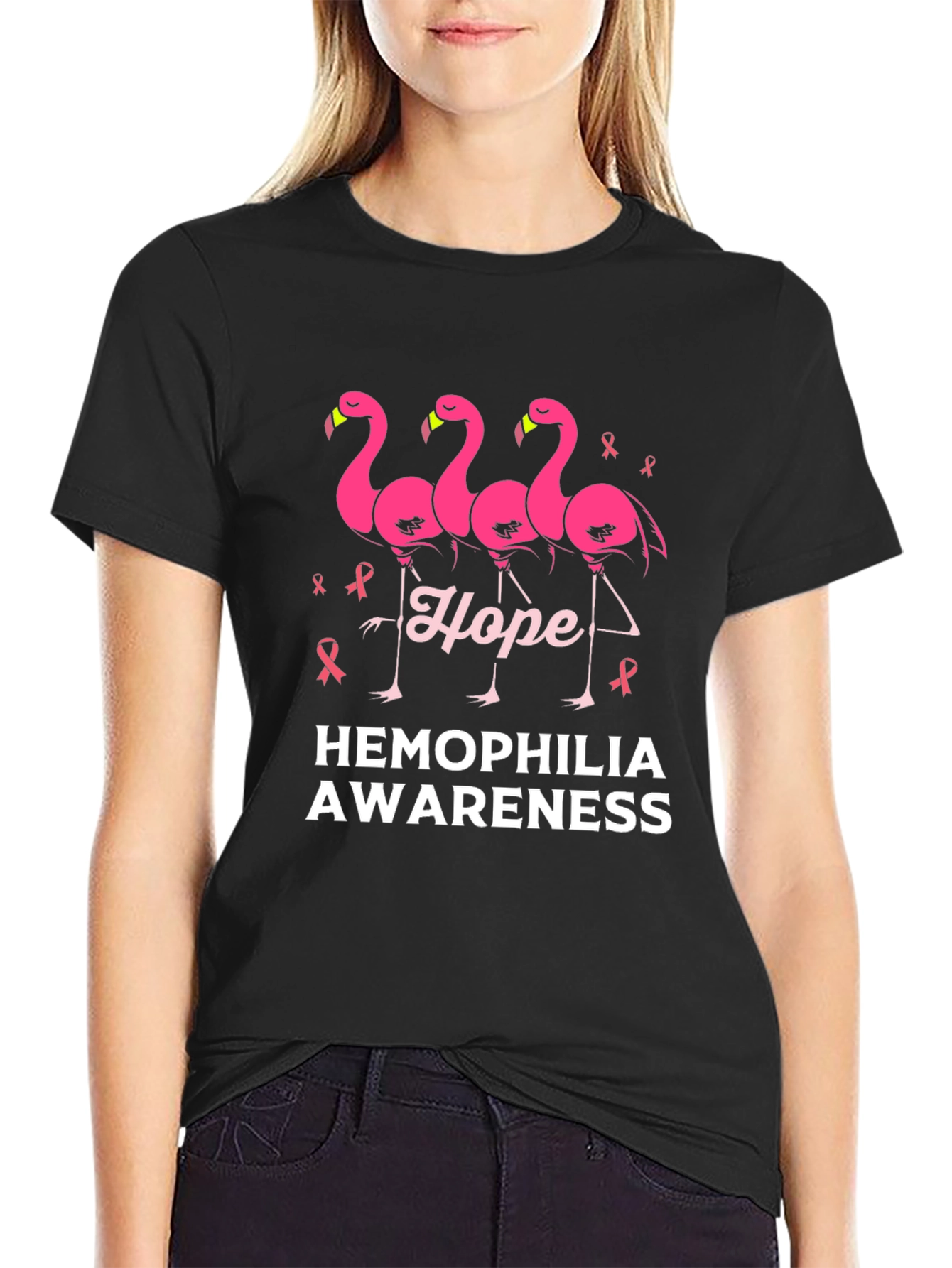 Hemophilia Awareness Flamingo Hope T-Shirt