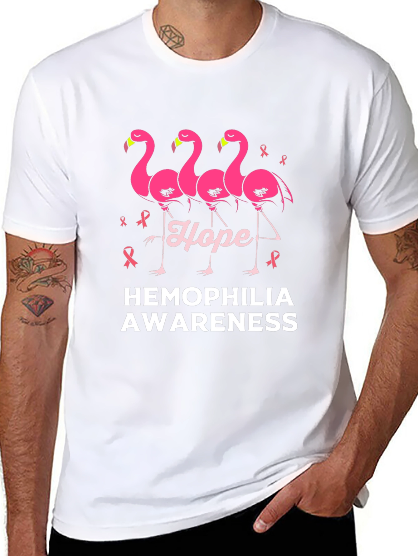 Hemophilia Awareness Flamingo Hope T-Shirt